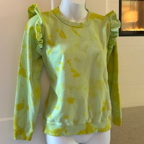 CLARE V Flutter Sleeve Tie Dye Sweatshirt Sz S - Picture 1 of 3